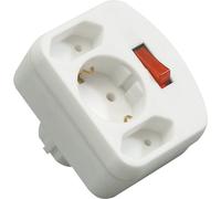 REV 3-fach Kombi-Adapter mit Schalter weiss (00135101)