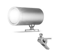 REV Applique murale LED - Avec batterie et détecteur de mouvement - 180 lm - Sans fil - Intensité variable - Rotation à 360° - Idéal pour le camping, le garage et la cave - IP54 - Argenté