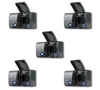 REV AquaForm - Lot de 5 prises - Combinaison d'interrupteurs A/W - IP44 - Bipolaire - Montage en saillie - Anthracite