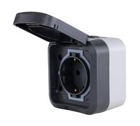REV AquaStorm 0004030400 Prise pour pièces humides IP55 2 broches Montage en saillie Anthracite