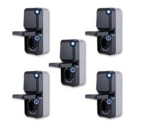 REV AquaStorm Lot de 5 prises avec interrupteur pour pièces humides, montage en saillie, IP55, verticale, 230 V, 16 A, anthracite