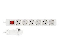 REV Bloc multiprise Smart 6x 2 m Blanc