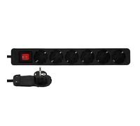 REV Bloc multiprise 6X Smart 2m Noir