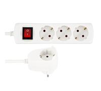REV Bloc multiprise Powersplit 2m 3+1x blanc, avec interrupteur