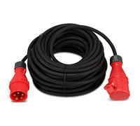 REV CEE 006311 Rallonge d'extérieur IP44 25 m 11000 W Noir