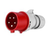 REV Fiche CEE 32A 400V, Prise Industrielle Triphasée 5 Broches (3P+N+T), Étanche IP44, Rouge
