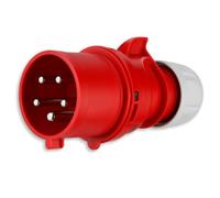 REV Fiche mâle CEE - 400V, 32A, 5 pôles, 3P+N+ PE, étanche IP44, rouge