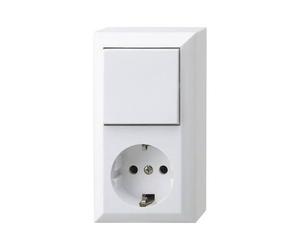 REV Interrupteur complet, inverseur, prise de courant blanc 0510156777, Bouton + interrupteur