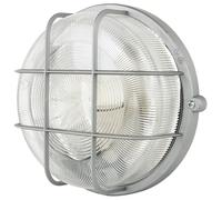 REV Lampe LED pour pièces humides - Ronde - IP44-7 W - 600 lm - 3000 K - Idéale comme applique murale ou plafonnier - Lampe d'atelier ou de cave - Argenté