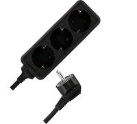 REV Multiprise 3 Prises, câble de 5 m, 3500 W, Noir