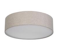 REV Plafondlamp led 40 cm - rond, avec abat-jour en tissu, taupe | Abat-jour élégant en tissu de lin | avec deux douilles E27 incluses | idéal pour le salon et la chambre à coucher