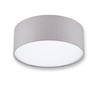 REV Plafonnier LED - Plafonnier rond de 30 cm avec abat-jour en tissu au look vintage - idéal pour la chambre à coucher et le salon, gris