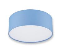 REV Plafonnier - Plafonnier pour chambre à coucher, salon et cuisine, rond, 30 cm, avec abat-jour en tissu au look vintage, bleu clair