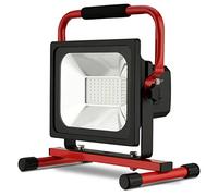 REV Projecteur de travail LED avec batterie, 30 W, 2100 lm, IP54, rouge
