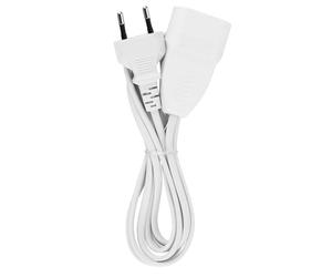 REV Rallonge Euro - 2 m - Type C - Câble d'extension - Fiche européenne - Blanc