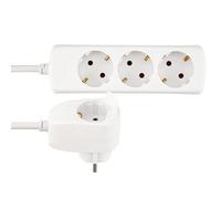 REV Rallonge multiprise 3+1x 2m Blanc Powersplit