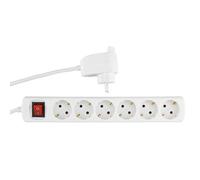 REV Rallonge multiprise 6+1x 2m Blanc Powersplit + interrup.