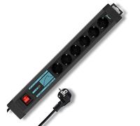 REV-Ritter Rallonge multiprise Supraguard AV 6 prises 3 m, Filtre réseau, Noir