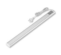 REV Réglette LED Sous Meuble Cuisine 60 cm - Éclairage de Cuisine en Aluminium avec Capteur, 10W, 800lm, Blanc Chaud 3000K, Dimmable, Installation Facile, Argent