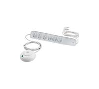 Rev ritter 00251201 multiprise 6 x entrées femelles à 2 pôles ks avec interrupteur à pied blanc 1,5 m