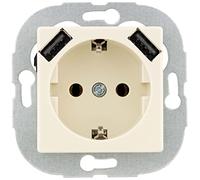 REV Ritter 0236130206 REV Quadro Double USB 2,1 A Blanc crème