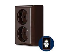 Rev Ritter 0510076777 PlanoLuxe Lot de 2 Prises de Courant Apparentes Marron