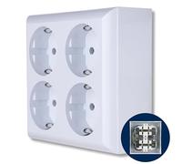 REV Ritter 0510172555 PlanoLuxe Lot de 4 prises en saillie Blanc