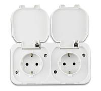 REV Ritter 0510228777 AquaTop Double prise de courant horizontale en saillie Blanc