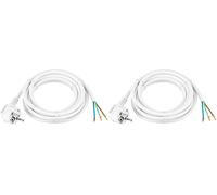 Rev Ritter 0577333555 H05VV-F Câble d'alimentation avec Prise de Terre Blanc 1,5 mm² 3 m (Lot de 2)