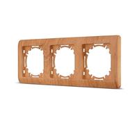 REV Série d'interrupteurs Nova - Cadre horizontal à 3 prises pour prises, interrupteurs et autres inserts, couleur chêne