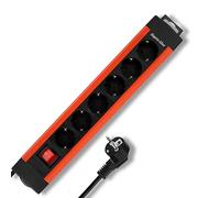 REV Supraline 0014612613 Multiprise 6 prises avec 1 interrupteur, 2,4 m, cuivre