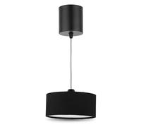 REV Suspension à batterie - 120 lm à intensité variable - 3 couleurs - Minuterie 1-4 h - Hauteur réglable (18-123 cm) - Lampe suspendue pour salon, télécommande, abat-jour en tissu - Noir