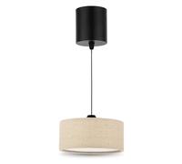REV Suspension à batterie - 120 lm à intensité variable - 3 couleurs - Minuterie 1-4 h - Hauteur réglable (18-123 cm) - Lampe suspendue pour salon, télécommande, abat-jour en tissu - Taupe