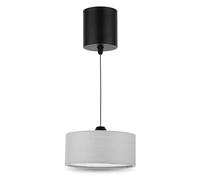 REV Suspension rechargeable - 120 lm à intensité variable - 3 couleurs - Minuterie 1-4 h - Hauteur réglable (18-123 cm) - Lampe suspendue pour salon, télécommande, abat-jour en tissu - Gris