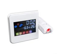 Réveil à projection, écran LCD couleur haute précision avec température et humidité pour chambre à coucher, affichage numérique au plafond (noir)