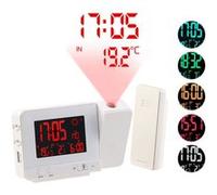 Infactory Réveil 2 en 1 à projection et station météo sans fil – Blanc