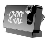 Réveil à projection pour chambre à coucher, radio-réveil numérique avec gradateur 0-100 % et 2 ports de charge USB, projecteur