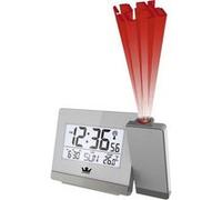 Technoline WT 538 Réveil projecteur Radio-piloté avec capteur Tactile, Plastique, Argent/Anthracite, 15 x 4 x 9 cm