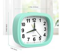 Réveil à quartz, Réveil Matin, Petite Réveil Silencieux sans Tic-Tac, petit Horloge Avec Veilleuse et Snooze - Vert