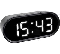 TFA Dostmann Réveil numérique avec Chiffres Lumineux LED, température intérieure Incluse, durée du Snooze réglable, Plastique,Noir,(L) 150x(l) 50x(H) 65 mm, Piles 3 x1,5 V AAA(Non incluses)