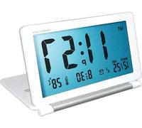 Réveil à riz avec date, température, fonction snooze, veilleuse, grand écran LCD, blanc, compact
