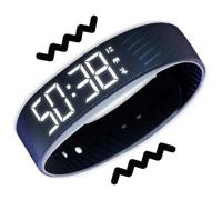 Réveil - ABS 7,48 pouces, montre de rappel d'alarme vibrante, silencieuse | Bracelet de rappel de pilule LED, fonction de choc étanche IP65 pour les gros dormeurs, le bureau et la chambre à coucher