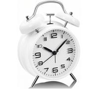 Réveil analogique à double sonnerie, volume extra fort, idéal pour les gros dormeurs, fonctionne sur piles, avec veilleuse.