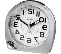 Réveil analogique argenté - 10 cm - Réveil à quartz - Silencieux - Sans tic-tac