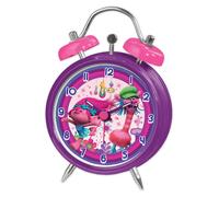 Réveil analogique, couleur lilas, 12 cm, pour chambre d'enfant, en plastique
