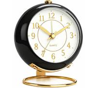 Réveil analogique, horloge de bureau rétro avec veilleuse, silencieux et fonctionnant sur piles