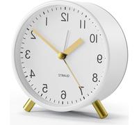 Réveil analogique - Horloge rétro - Pour afficher l'heure - Lampe de chevet douce - Hauteur : 107 cm - Blanc