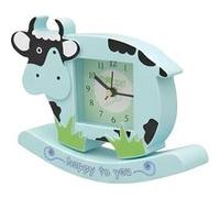 Réveil Analogique pour Enfant en Forme de Vache Modèle Happy to You Bleu Bleu