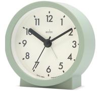 Réveil analogique pour table, horloge de chevet - Alarme progressive avec sonnerie, quartz - Couleur menthe fraîche - Avec rétroéclairage