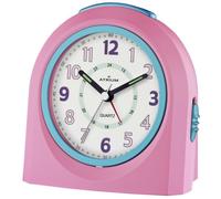 Réveil Analogique Quartz Rose/Bleu A921-17 Sans Tic Avec Lumière Et Snooze